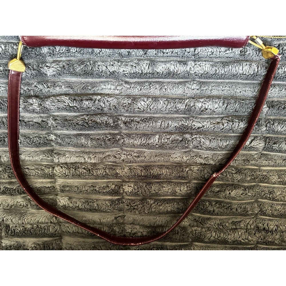 Vintage Christian Dior Burgundy Bag Gold Hardware Shoulder Strap or Clutch. - Picture 6 of 7